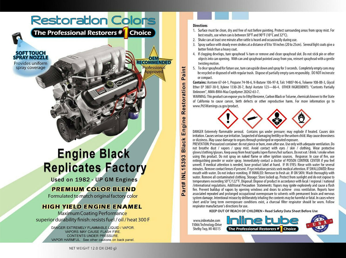 1982 & UP GM Black Engine Spray Paint 1pc