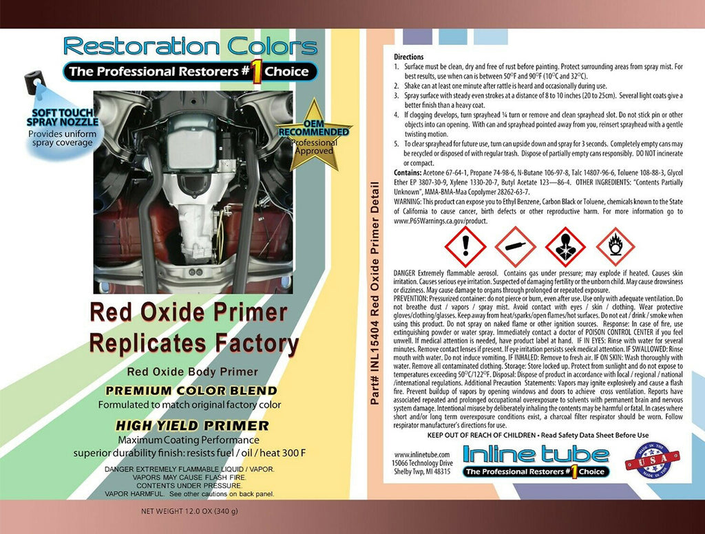 Red Oxide Body Primer Spray Paint 1pc