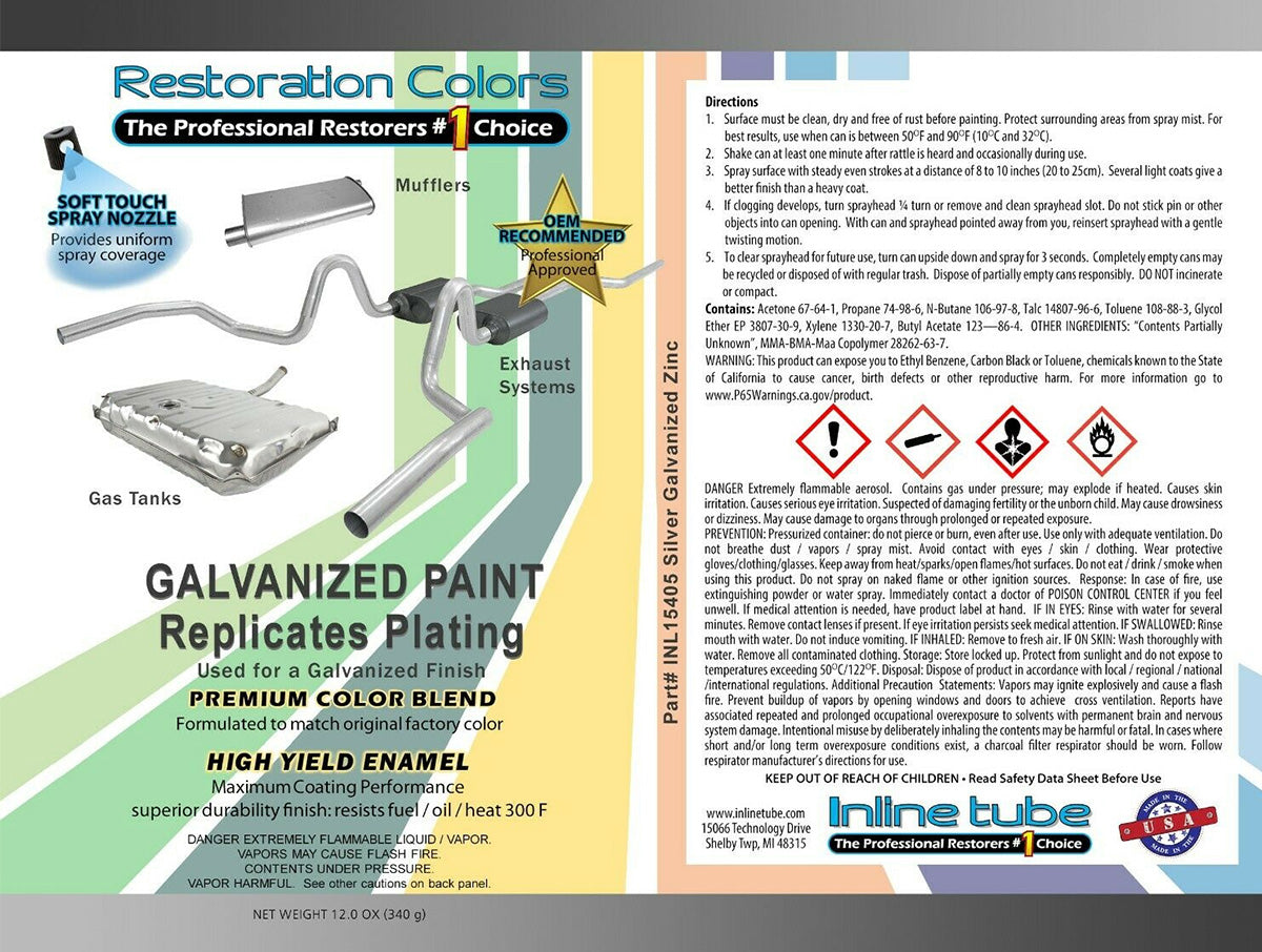 Silver Galvanized Zinc Plating Look Spray Paint 1pc