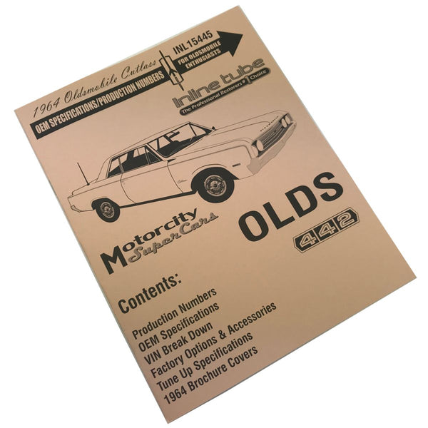 1964 Oldsmobile Cutlass OEM Specifications Production Numbers Booklet