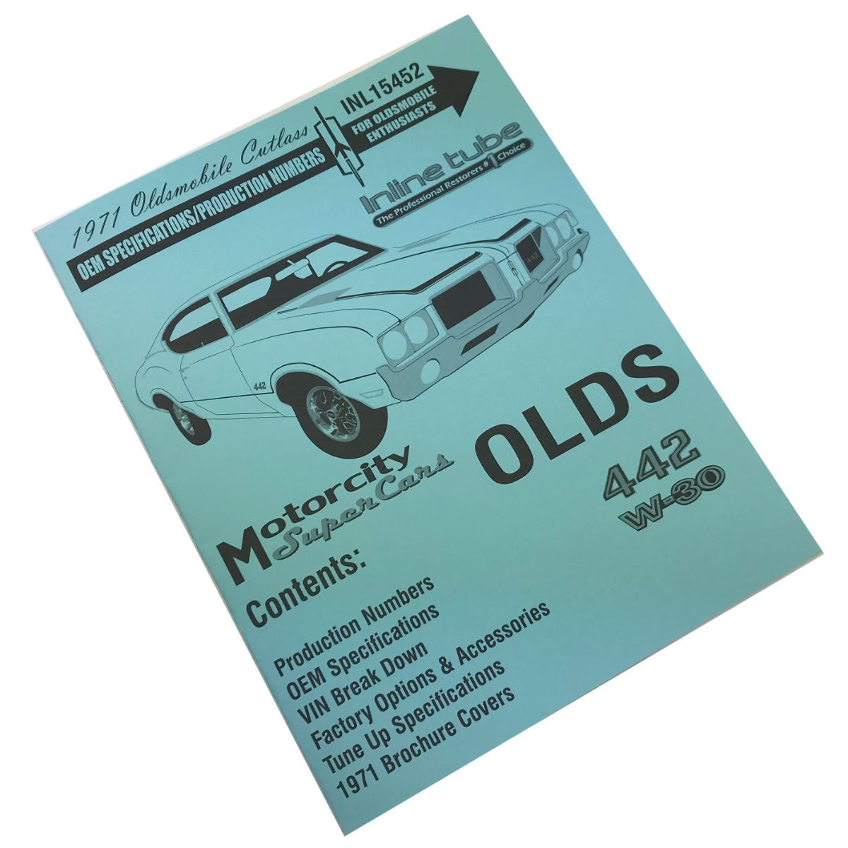1971 Oldsmobile Cutlass OEM Specifications/Production Numbers Booklet