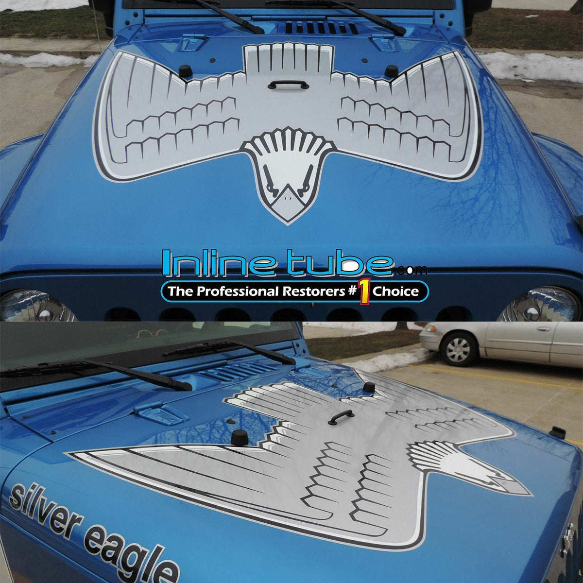 3M Hood Vinyl Graphic Decal Kit 1976-2016 Silver Eagle Jeep CJ7 YJ JK TJ Wrangler