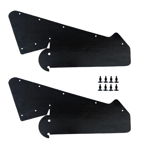 1978-88 Oldsmobile Cutlass A-Arm Splash Shields With Extensions, Baffles, & Fasteners 2pc