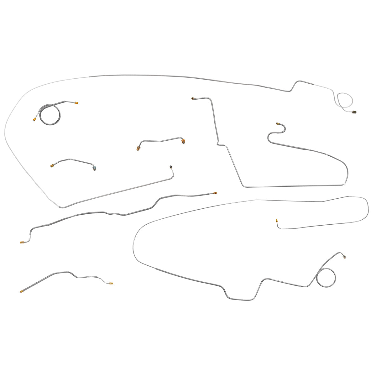 1974-80 International Scout II Traveler Brake Line Kit 8pc, OE Steel