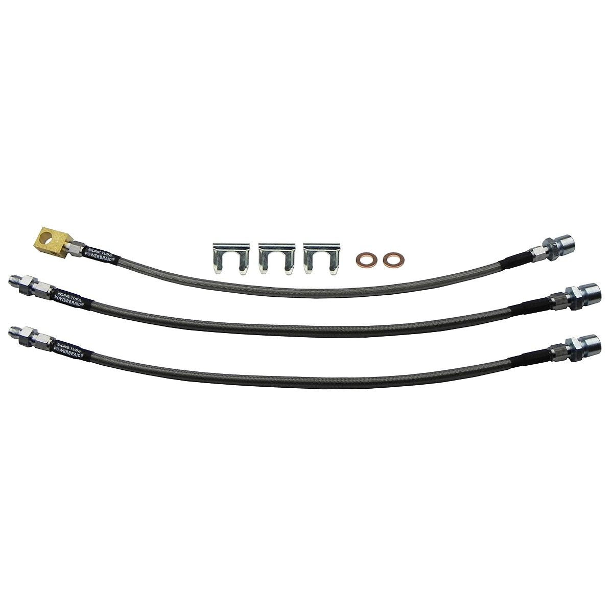 1967-71 Jeep CJ5 CJ6 Drum Brakes Stainless Braided Brake Hose Kit 3pc