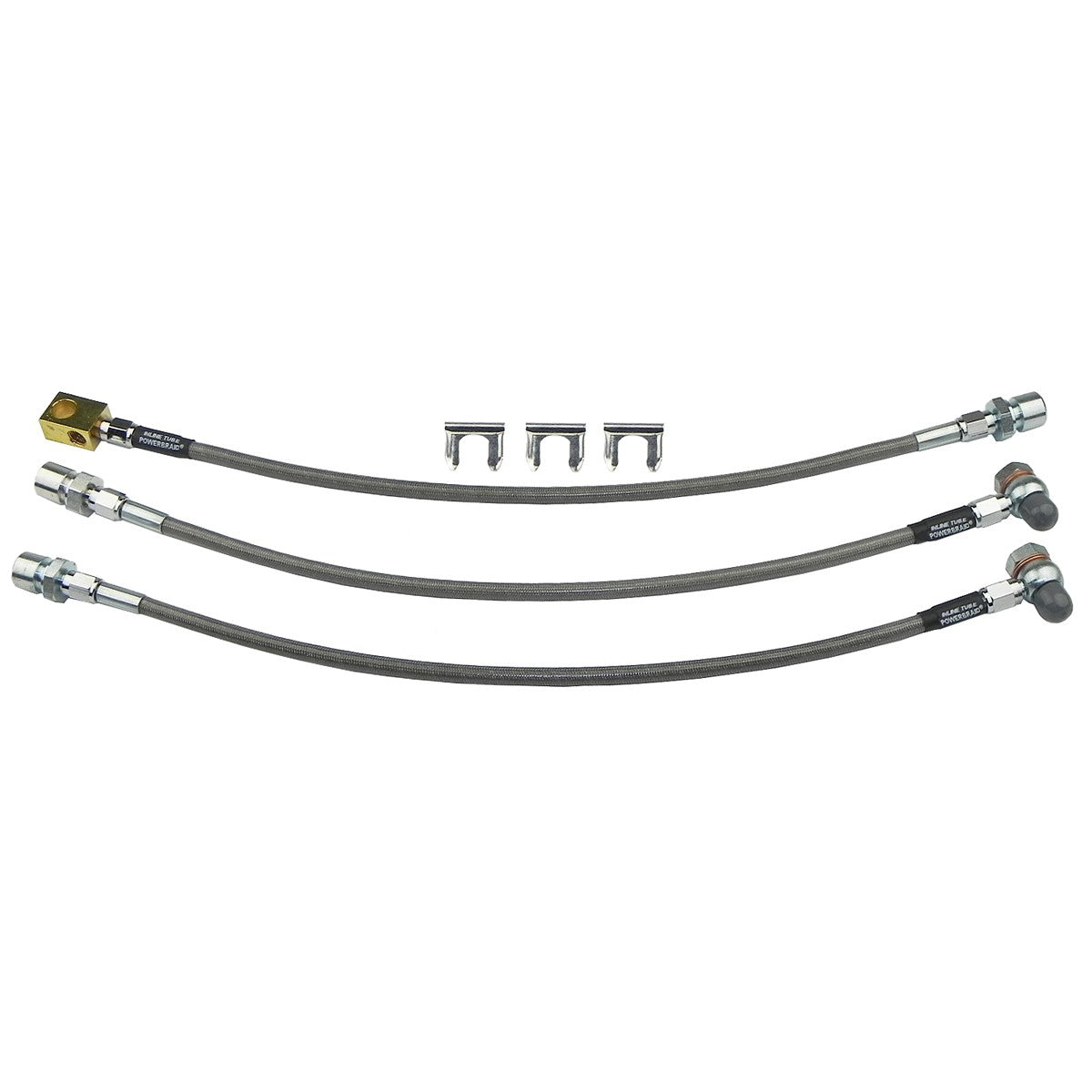 1977-81 Jeep CJ5 CJ7 Front Disc Stainless Braided Brake Hose Kit 3pc
