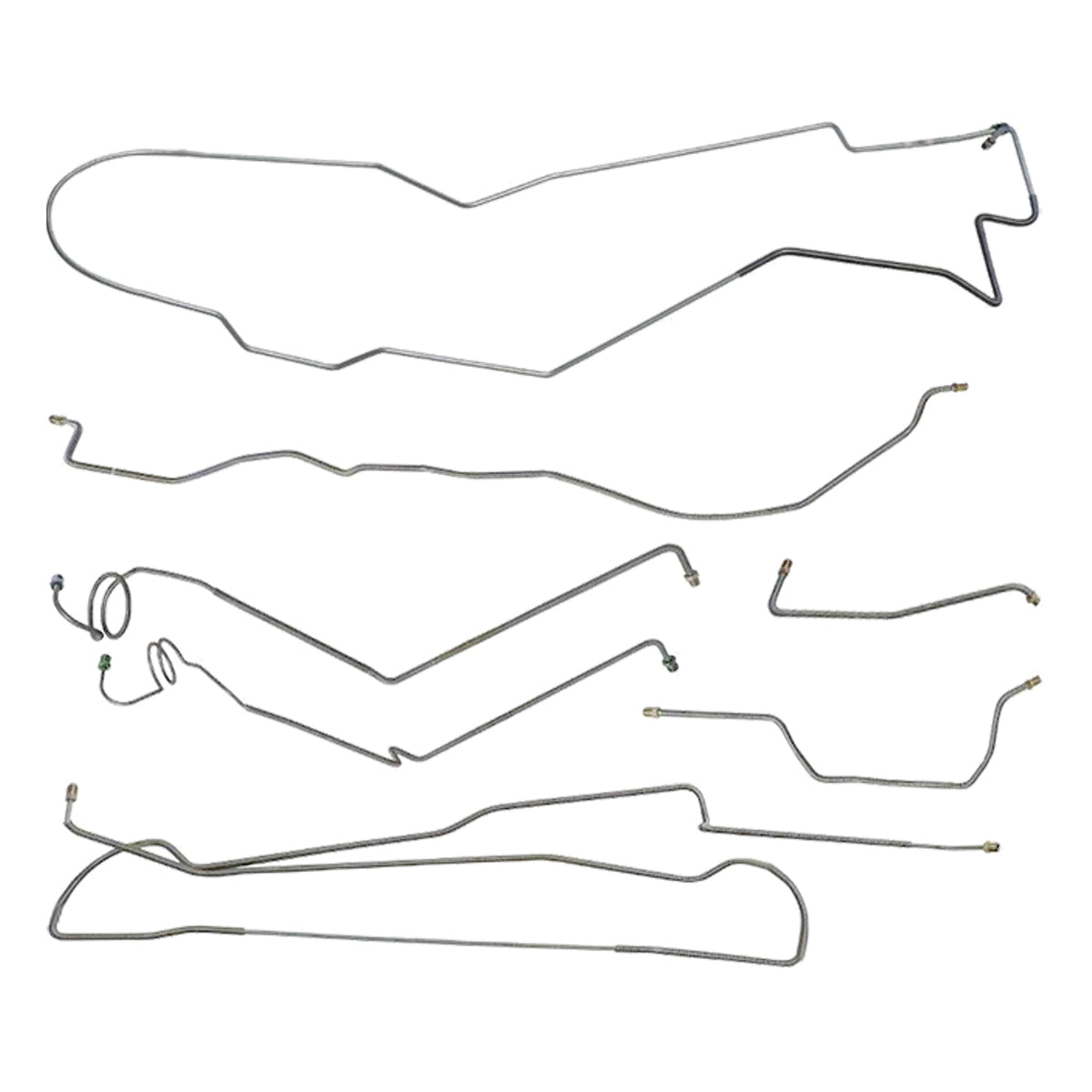 1974-76 Jeep Cherokee/Wagoneer (Full-Size) w/Dana 44 Axle Brake Line Kit 7pc, OE Steel