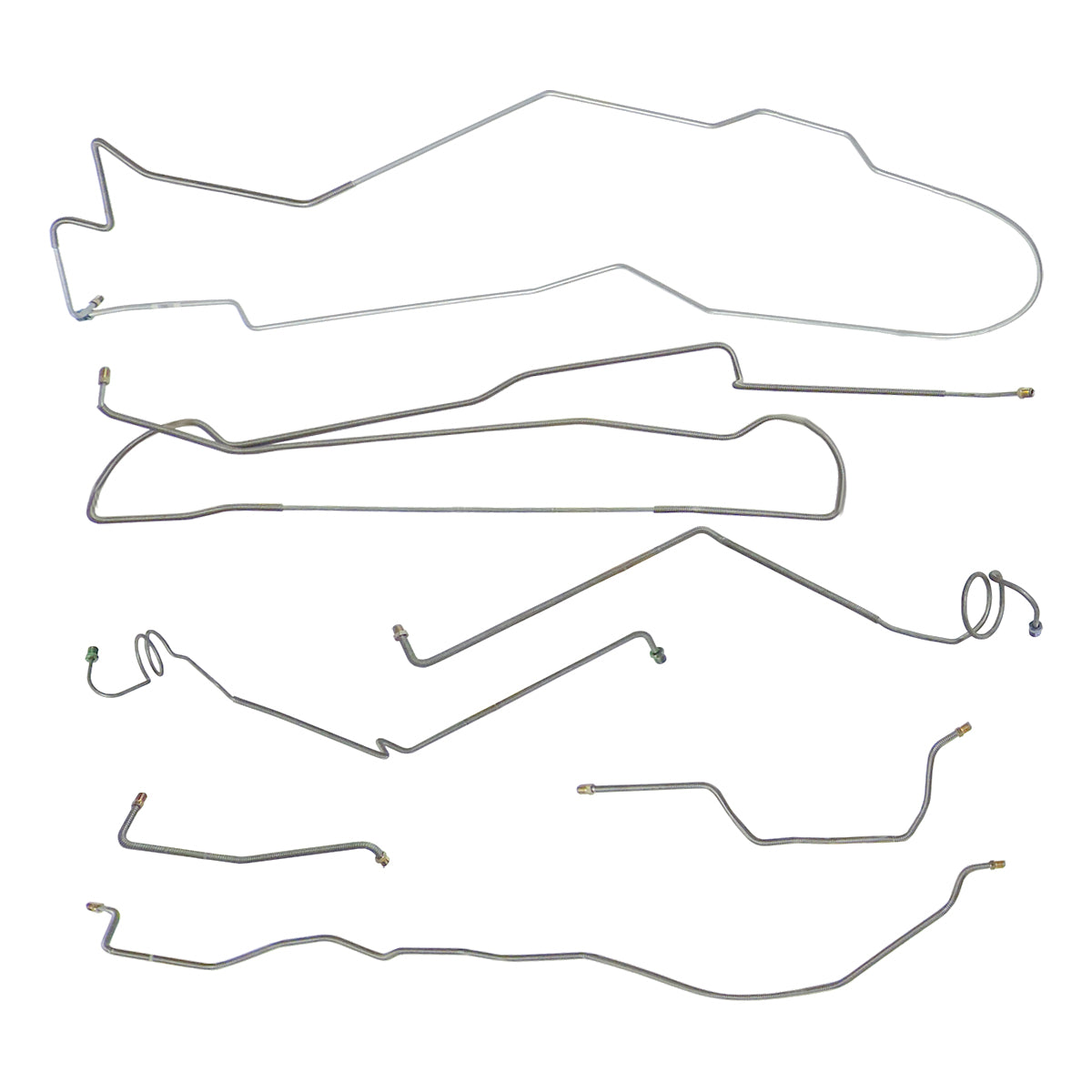 1977-83 Jeep Cherokee Wagoneer (Full-Size) Dana 44 Axle Brake Line Kit 7pc, OE Steel
