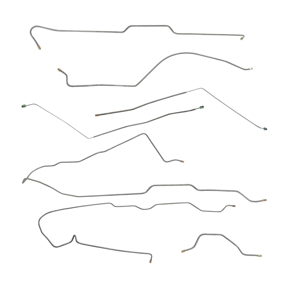 Late 1977-78 Jeep CJ-7 w/AMC 20 Narrow Axle w/MT (Late 3/16"/1/4" M/C Lines) Power Brake Line Kit 7pc, OE Steel