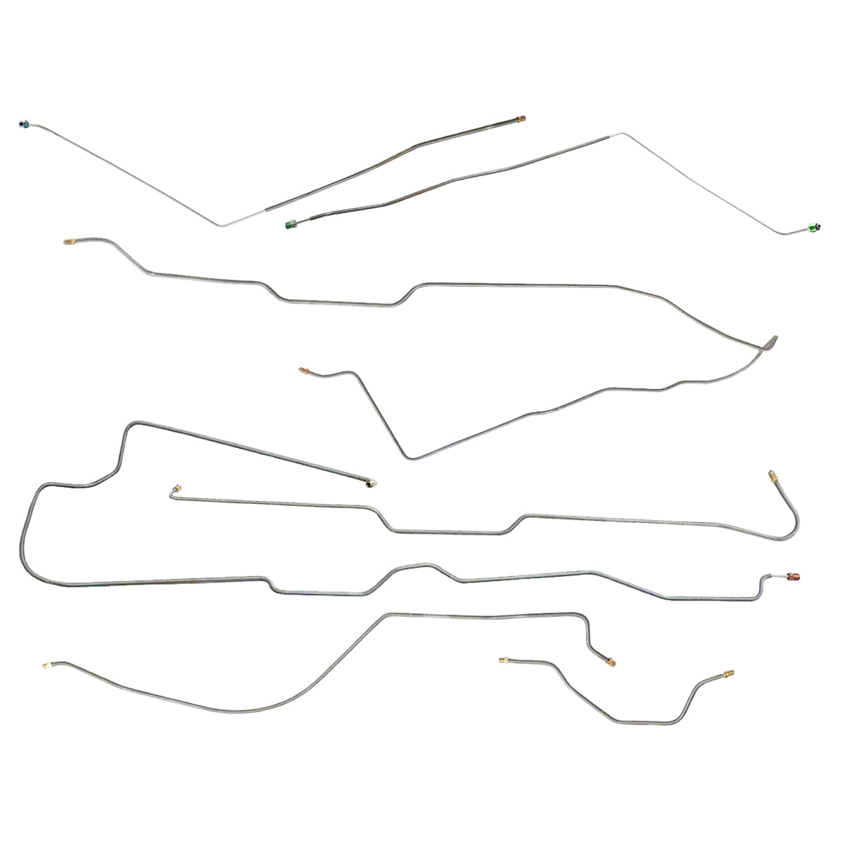 1976-77 Jeep CJ-5 Complete Power Disc Brake Line Kit Narrow Axle 20 7pc OE Steel