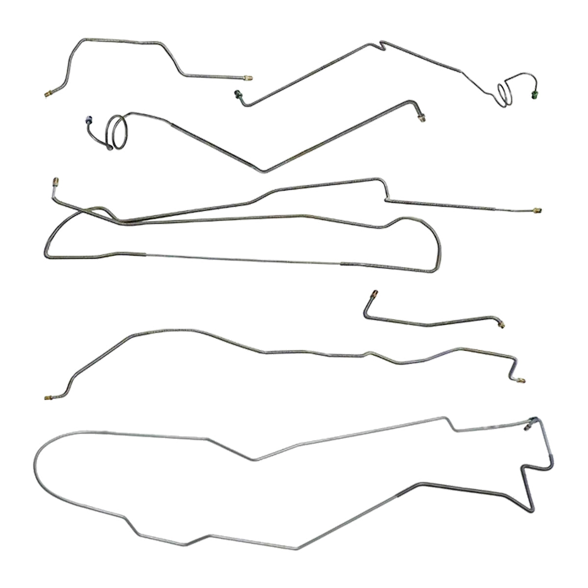 1977-83 Jeep Cherokee (Full-Size) Two-Door Wide-Track Dana Axle Brake Line Kit 7pc, OE Steel