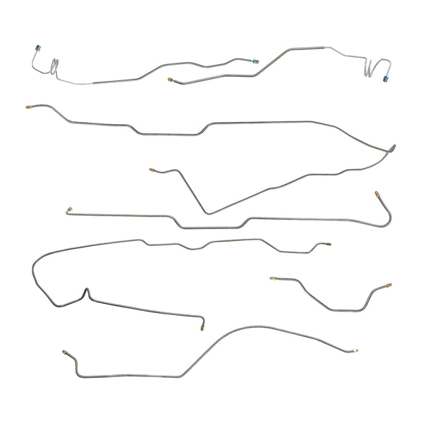 1977 (Late)-78 Jeep CJ-7 w/AMC 20 Narrow Axle w/MT (Late 3/16"/1/4" M/C Lines) Standard Brake Line Kit 7pc, OE Steel