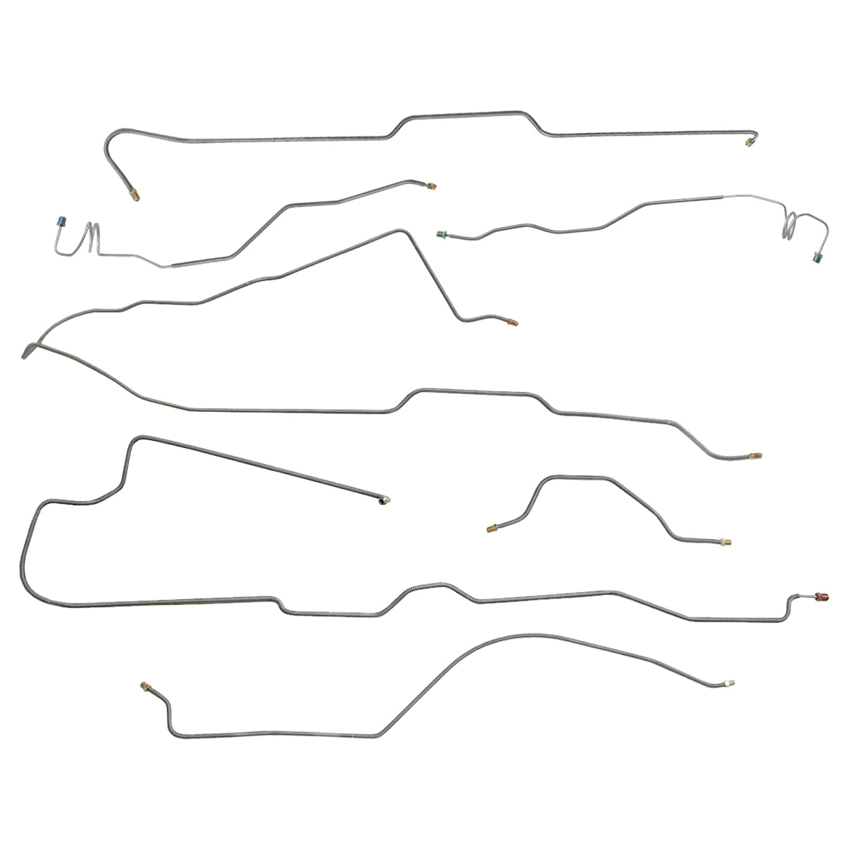 1977 (Late)-79 Jeep CJ-5 Narrow 20 Axle Standard Disc Complete Brake Line Kit 7pc, OE Steel