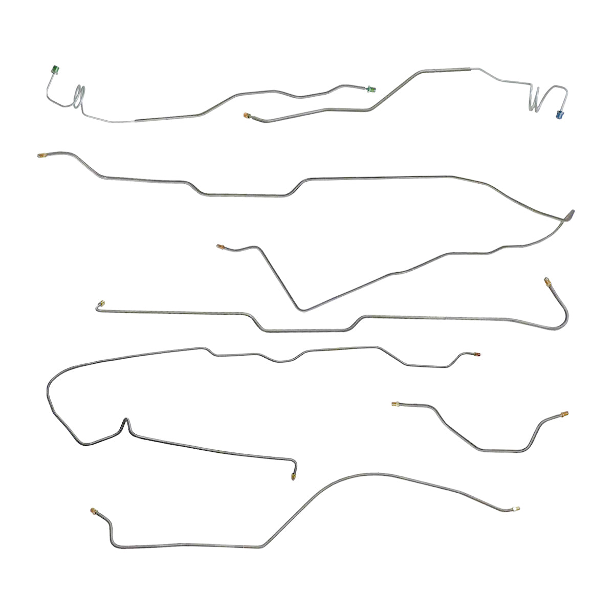1979 Jeep CJ-7 w/AMC 20 Narrow Axle & MT Complete Standard Brake Line Kit 7pc, OE Steel