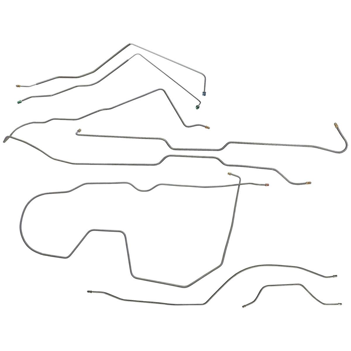 1986 Jeep CJ-7 Dana 44 Wide Axle Complete Power Brake Line Kit 7pc, OE Steel