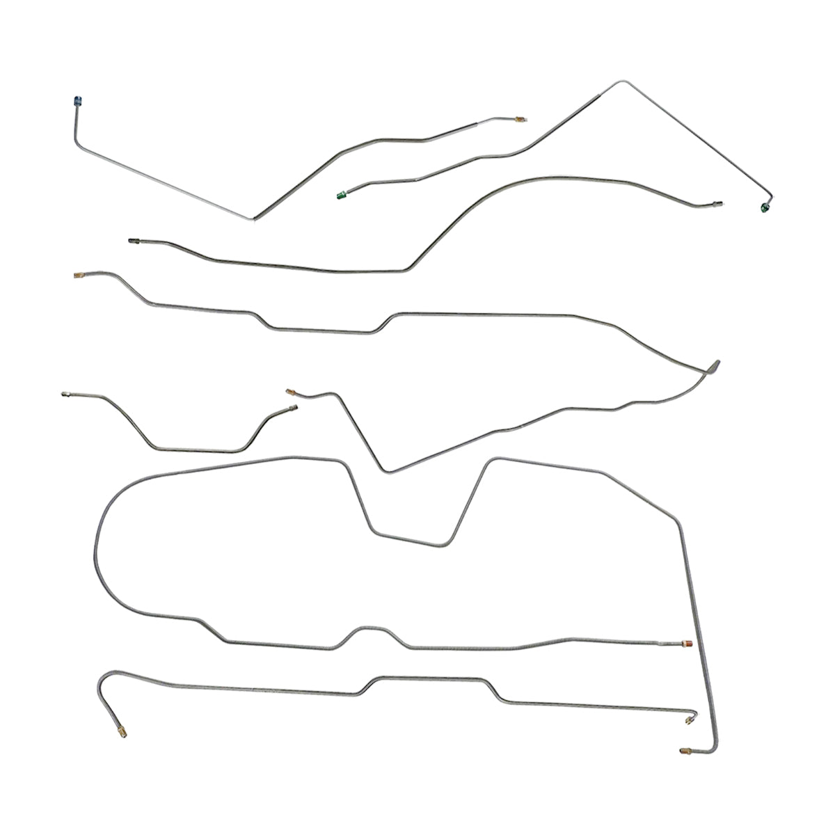 1983-85 Jeep CJ-8 AMC 20 Wide Axle Complete Power Brake Line Kit 7pc, OE Steel