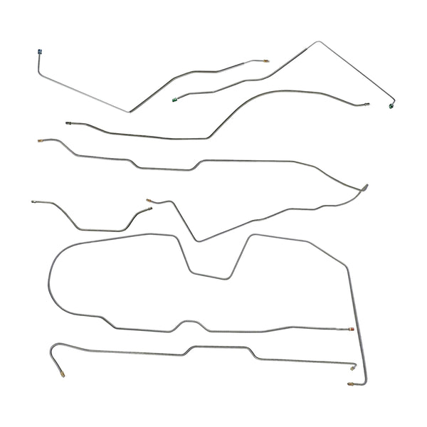 1983-85 Jeep CJ-8 AMC 20 Wide Axle Complete Power Brake Line Kit 7pc, OE Steel