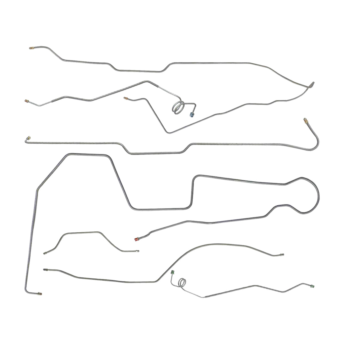 1983 Jeep CJ-5 Complete Manual Brake Line Kit 7pc, Wide Model 20, OE Steel