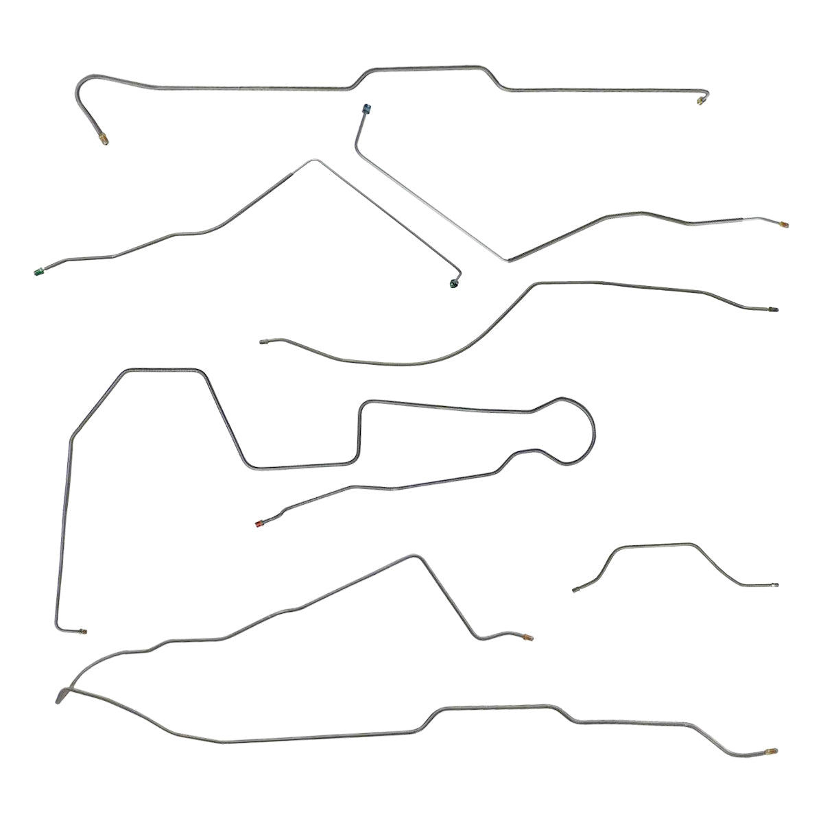 1983 Jeep CJ-5 Complete Power Brake Line Kit 7pc, Wide Model 20, OE Steel