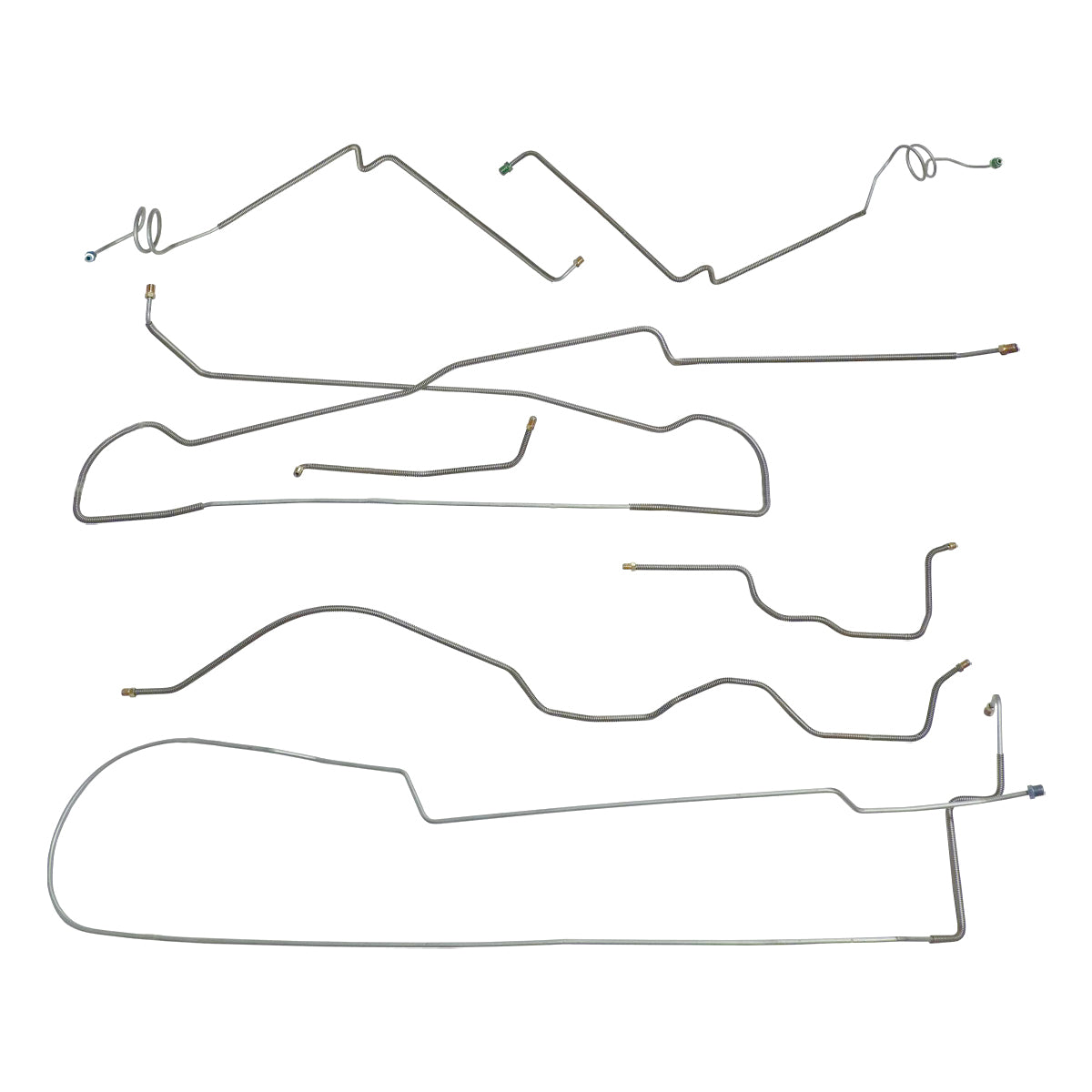 1984-91 Jeep Cherokee Wagoneer AMC20 Axle Power Disc Brake Line Kit 7pc, OE Steel