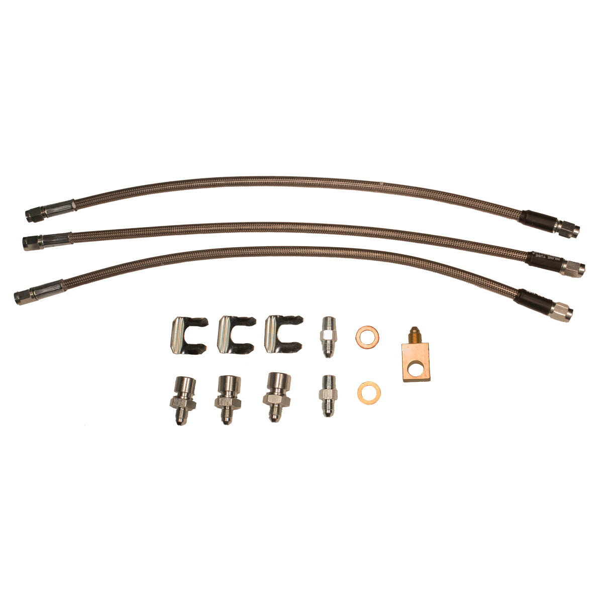 1976-86 Jeep CJ-5 CJ-7 Scrambler 15" Hoses Drum Brake Stainless Braided Brake Hose Kit 3pc