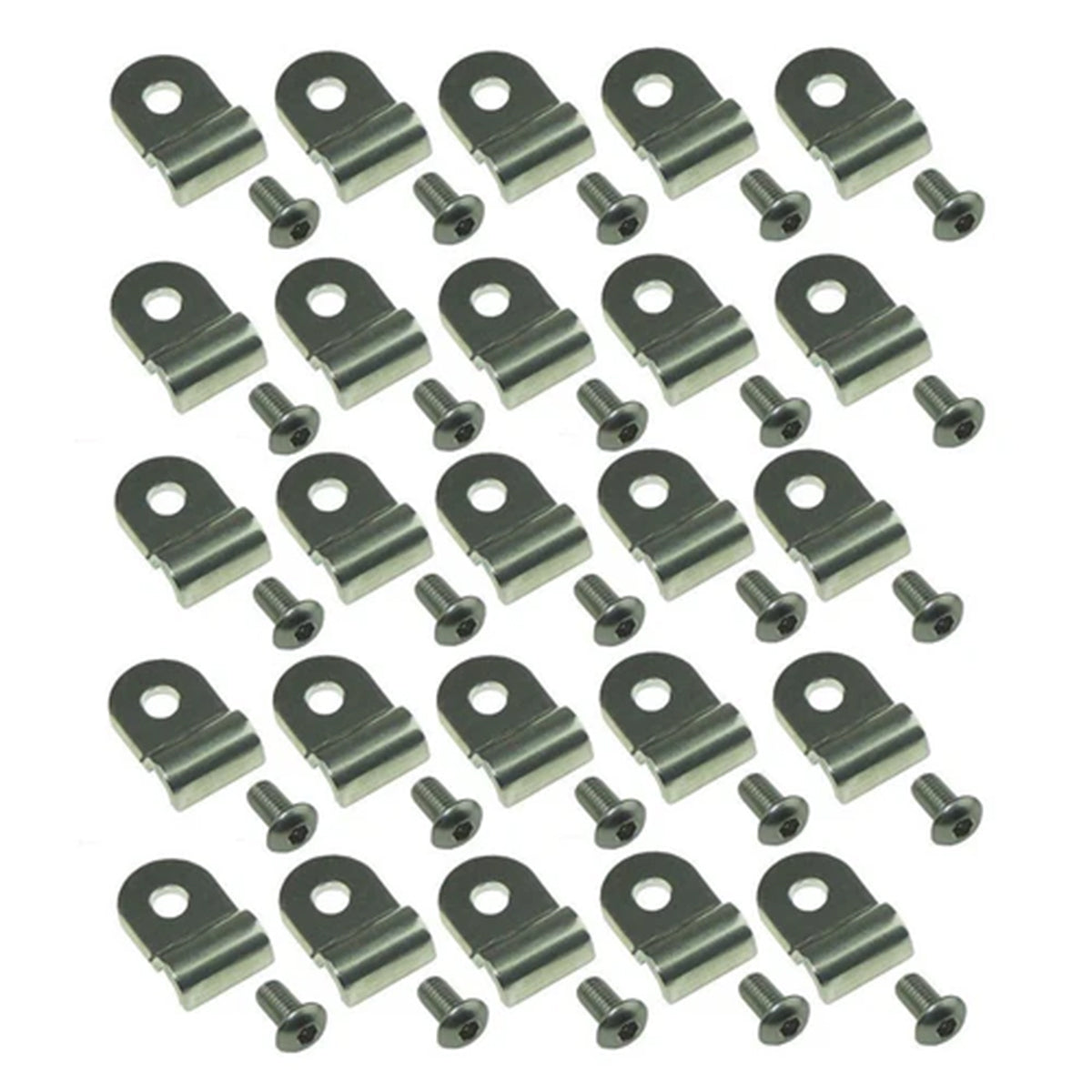 Brake and Fuel Line Clamp, Street Rod Clip Single 3/16" Tube Stainless .600 Wide .200 Hole, 50pc