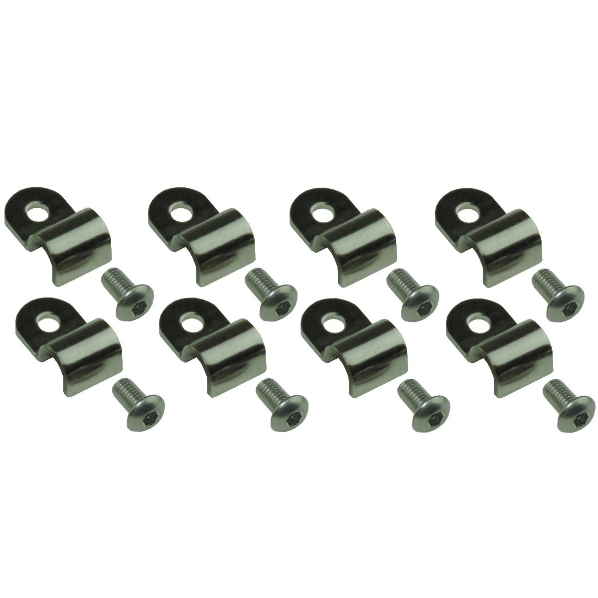 Brake and Fuel Line Clamp, Street Rod Clip Single 5/16" Tube Stainless .600 Wide .200 Hole, 16pc