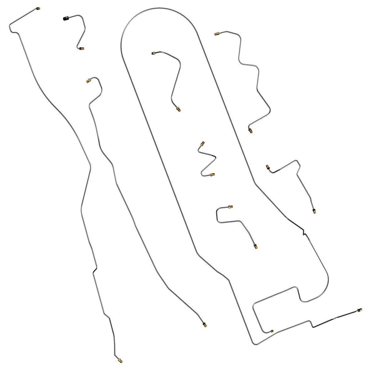 1966 Lincoln Continental Complete Brake Line Kit 9pc, OE Steel