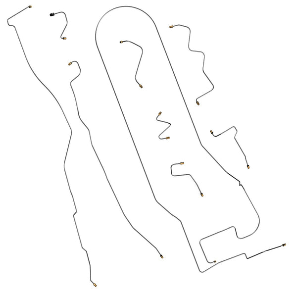 1966 Lincoln Continental Complete Brake Line Kit 9pc, OE Steel
