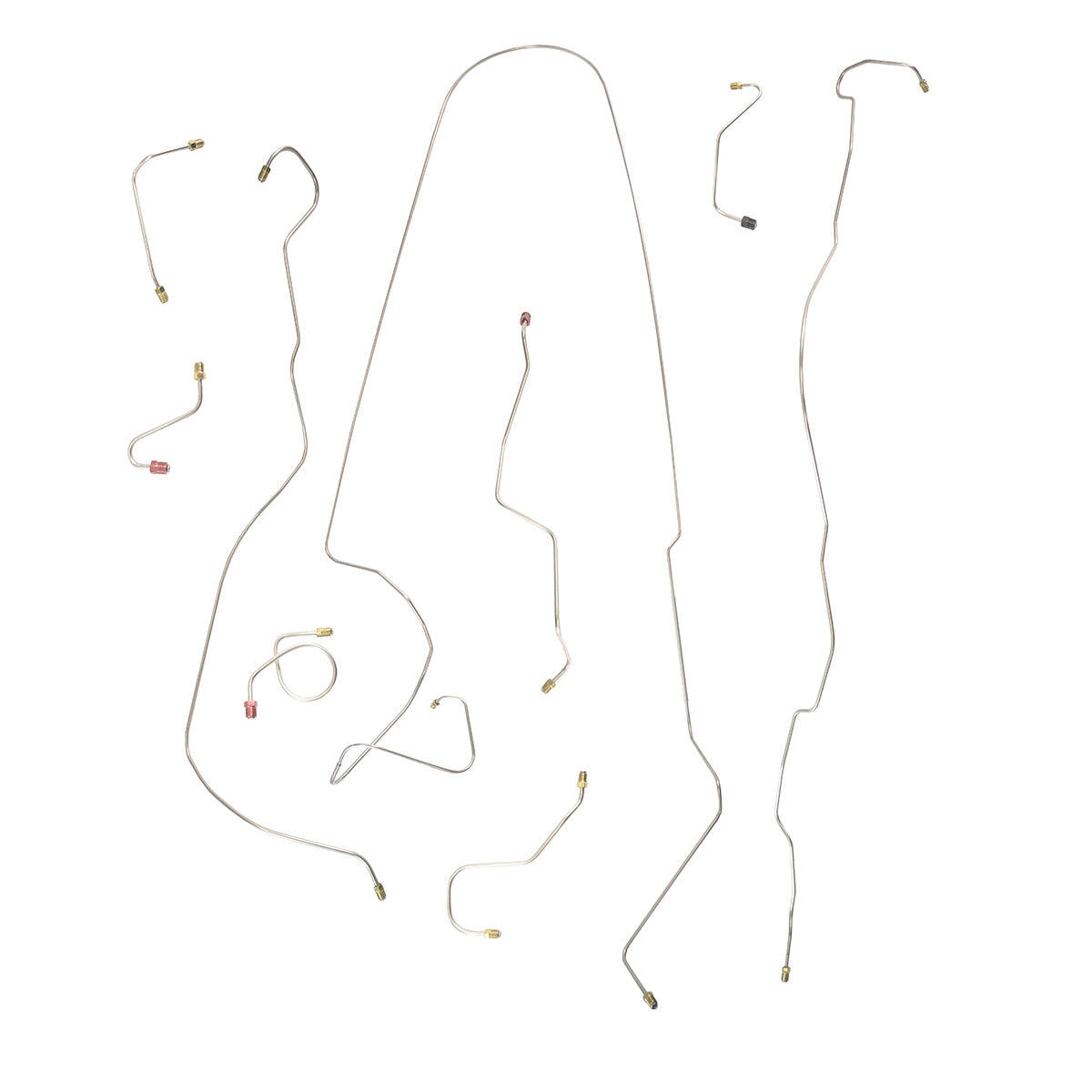 1967 Lincoln Continental Power Disc Complete Brake Line Kit 9pc, OE Steel