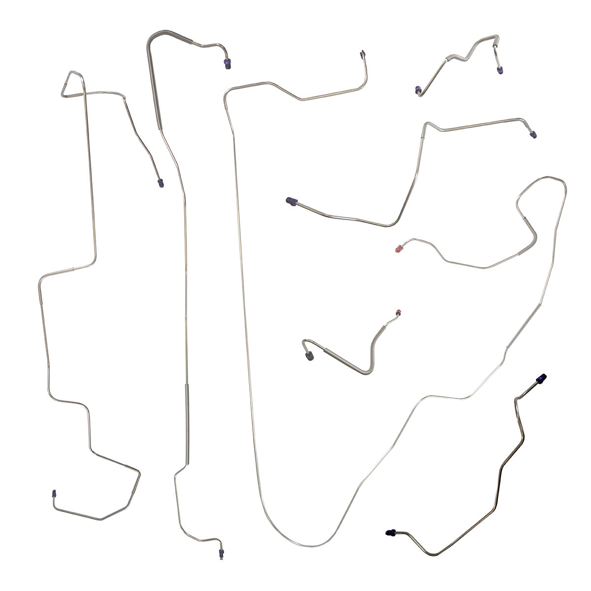 1970 Mercury Cougar Power Disc Brake Line Kit 8pc, OE Steel