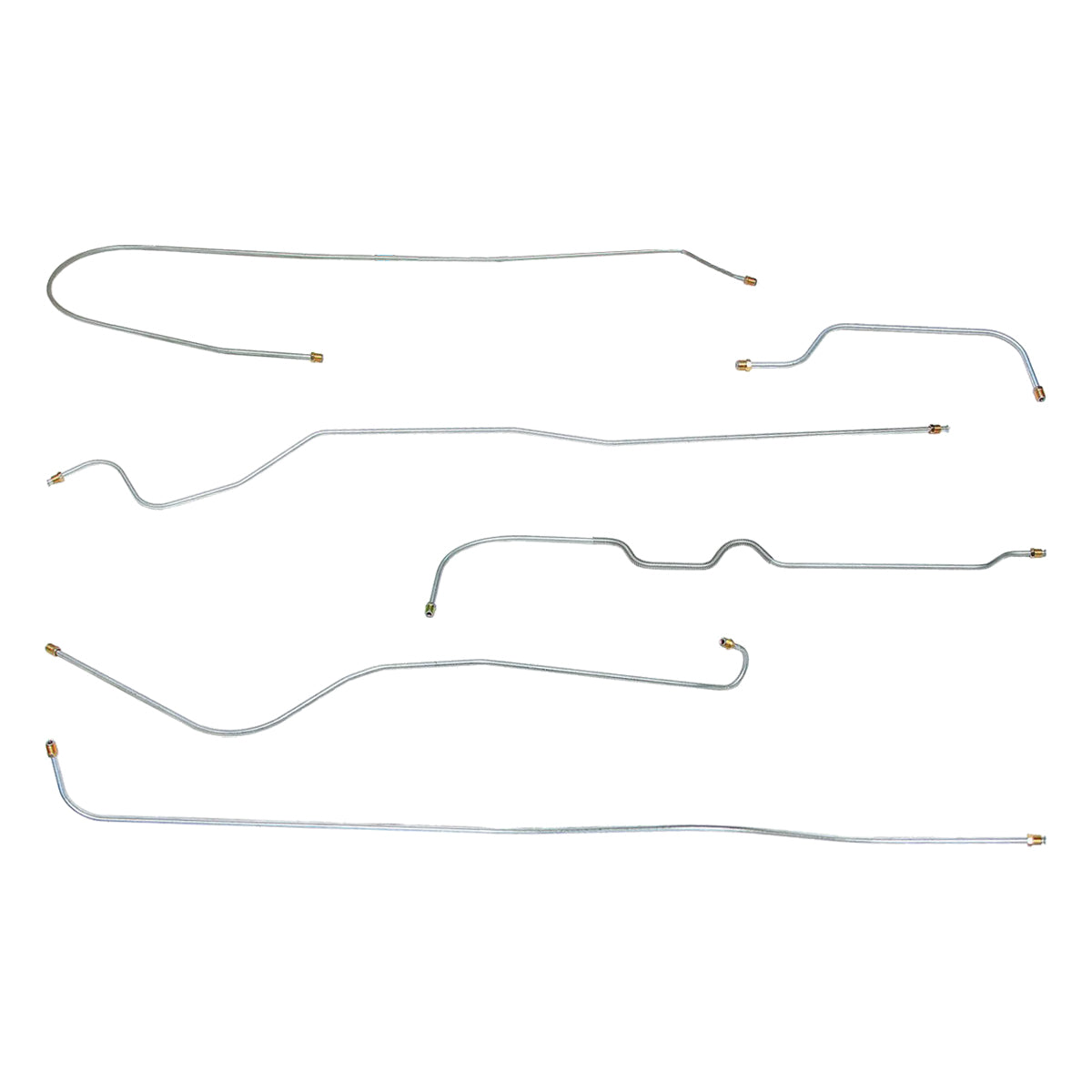 1966 Mercury Cyclone Manual Drum Brake Line Kit 6pc, OE Steel