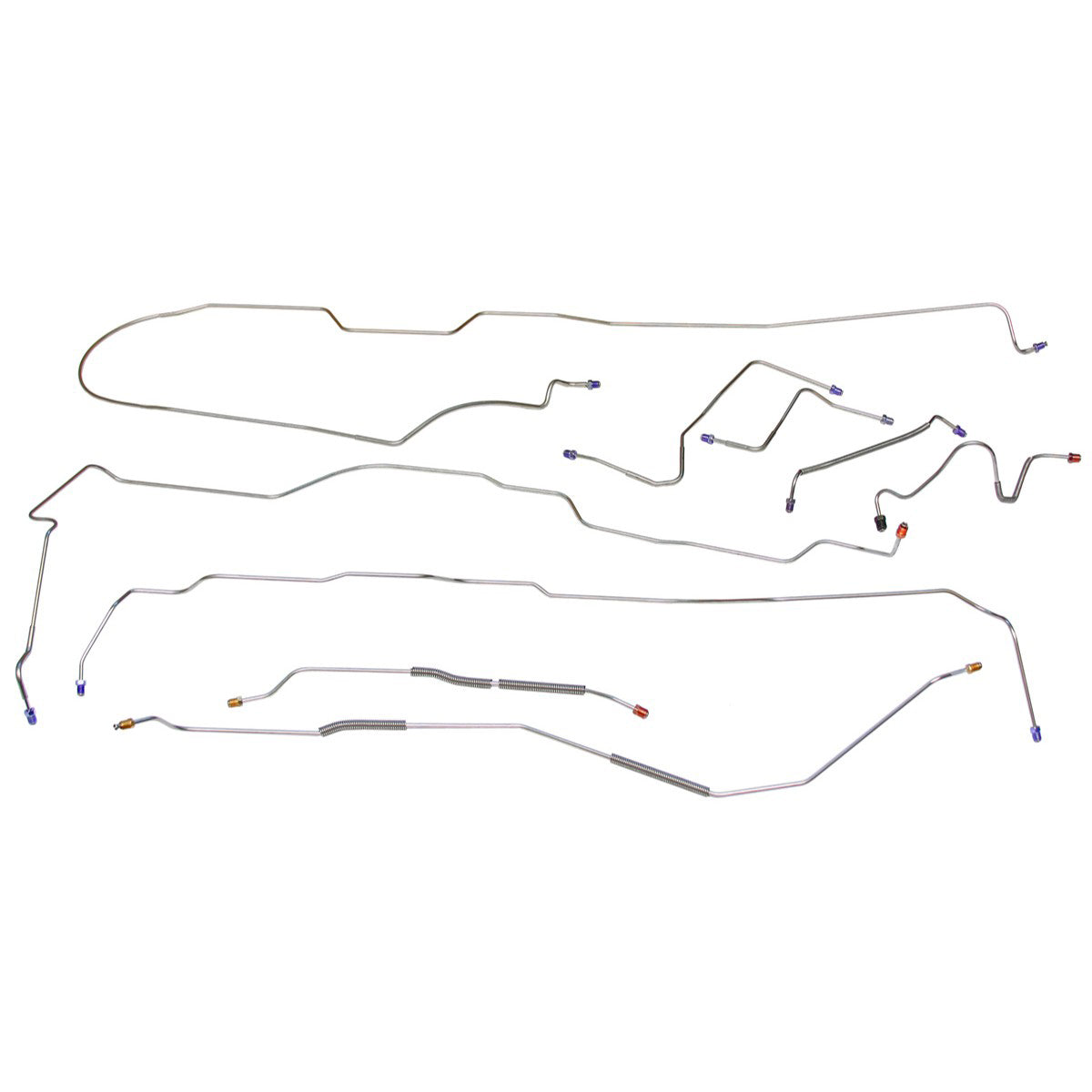 1970-71 Mercury Cyclone Montego Power Disc Brake Line Kit 9pc, OE Steel