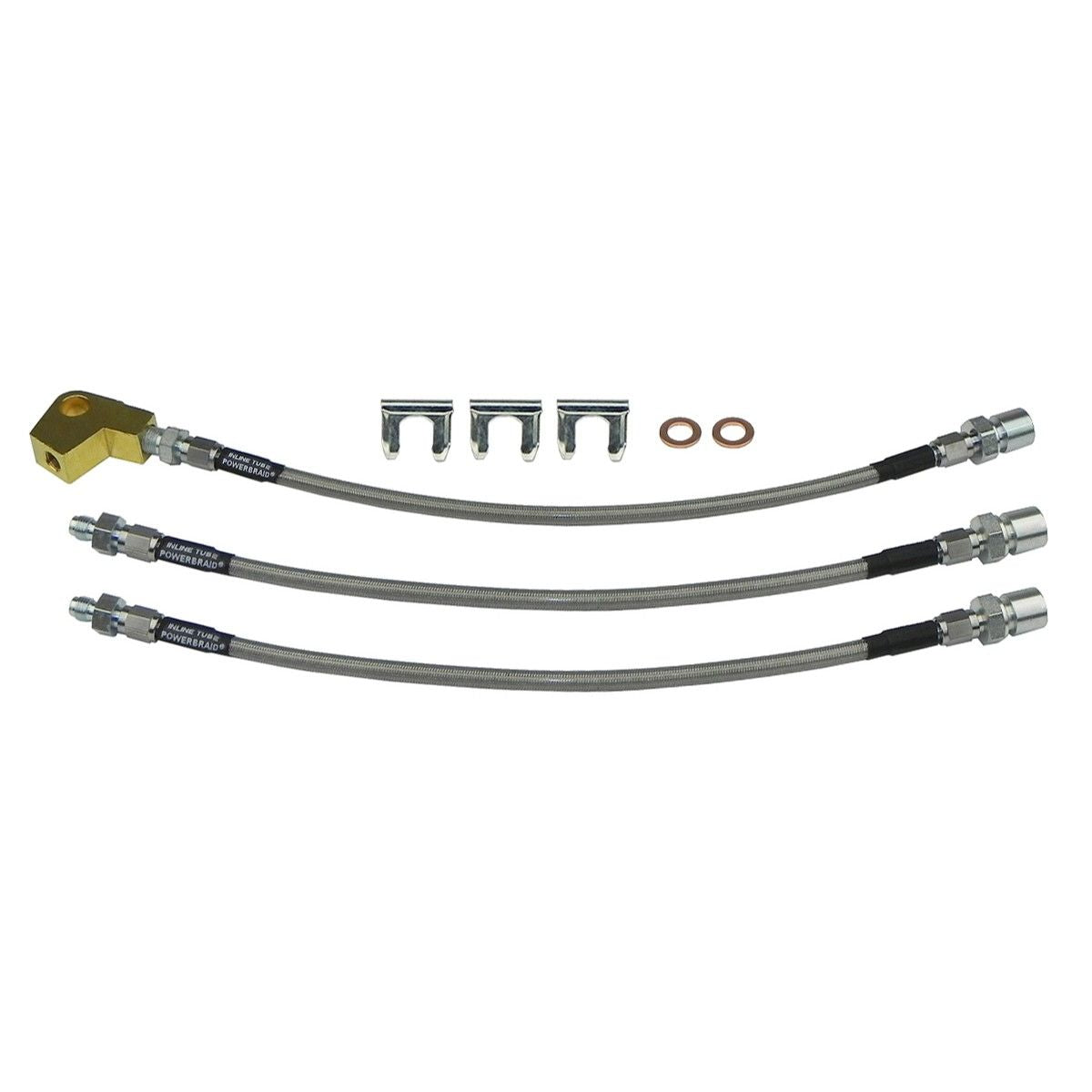 1971-74 Dodge Charger Plymouth Satellite Drum Brake Stainless Braided Brake Hose Kit 3pc