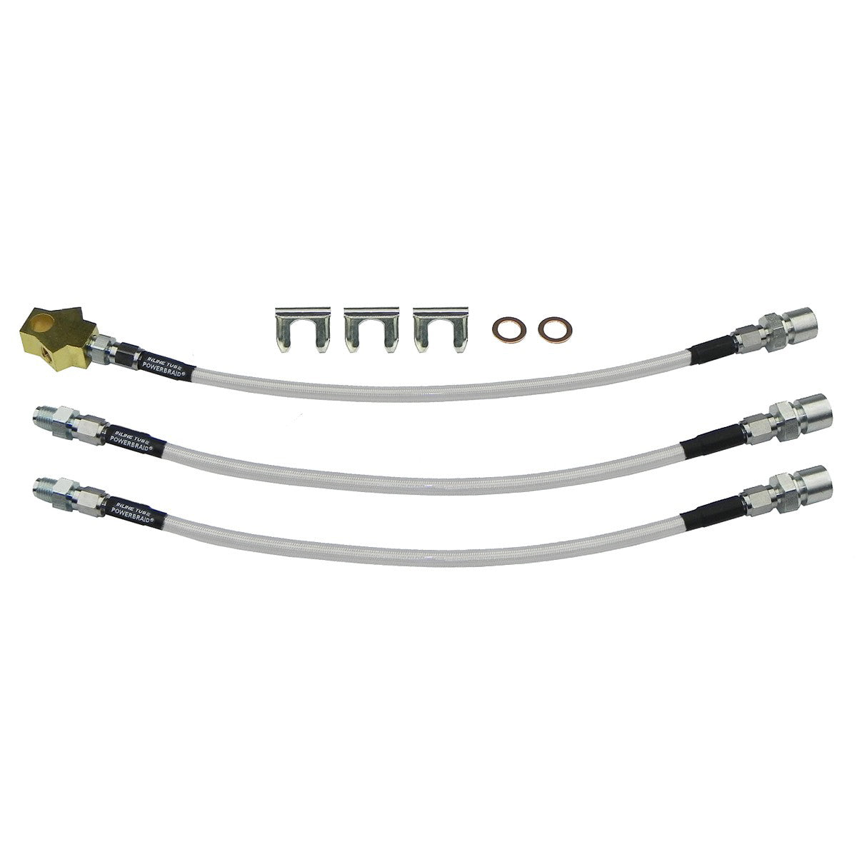 1966-69 Dodge Charger Plymouth Satellite Drum Brakes Dana Axle Stainless Braided Brake Hose Kit 3pc