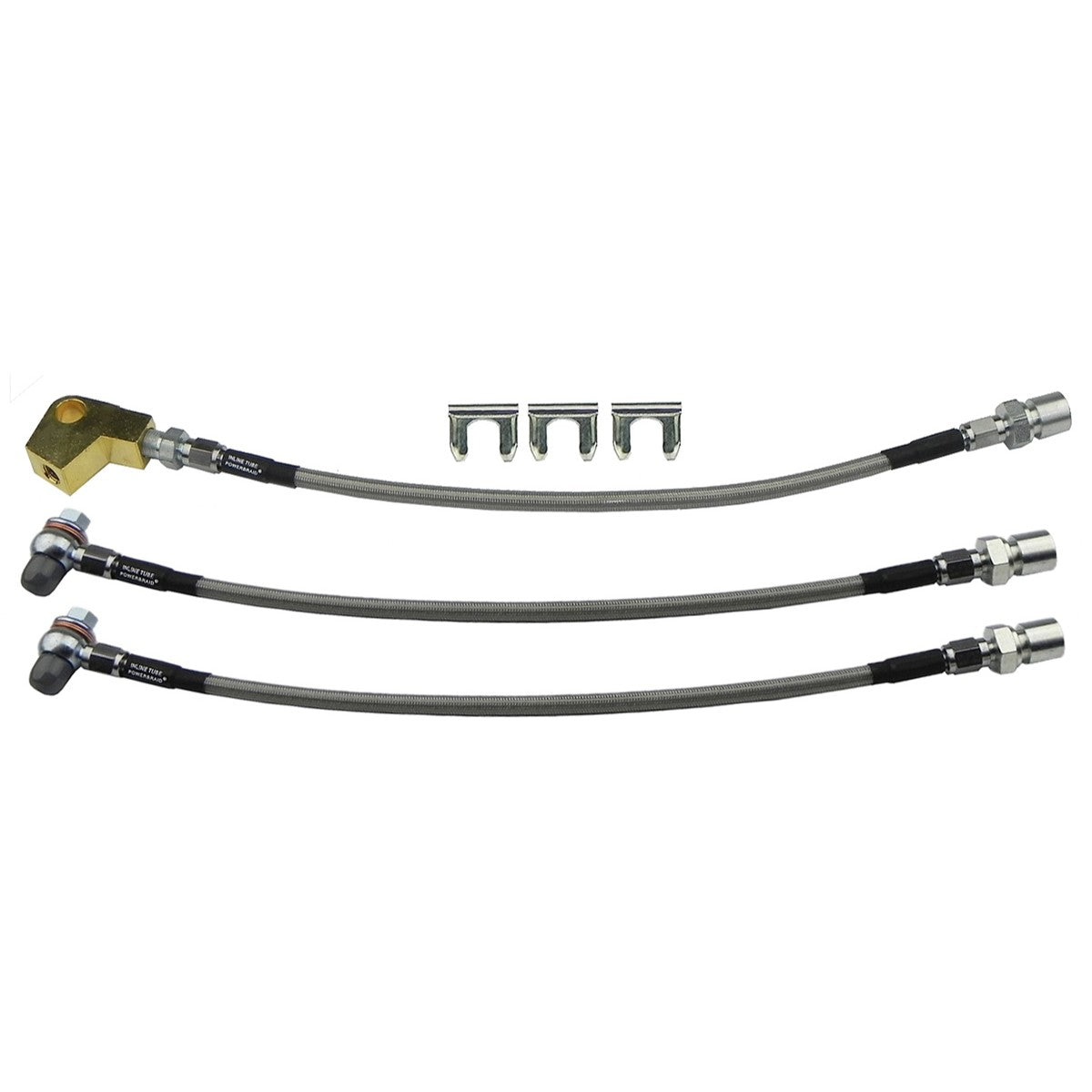 1973-76 Dodge Dart Plymouth Valiant Front Disc Stainless Braided Brake Hose Kit 3pc