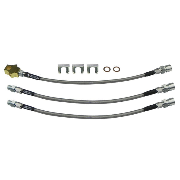 1970-72 Dodge Polara Plymouth Fury l ll lll Factory Disc Brake Stainless Braided Brake Hose Kit 3pc