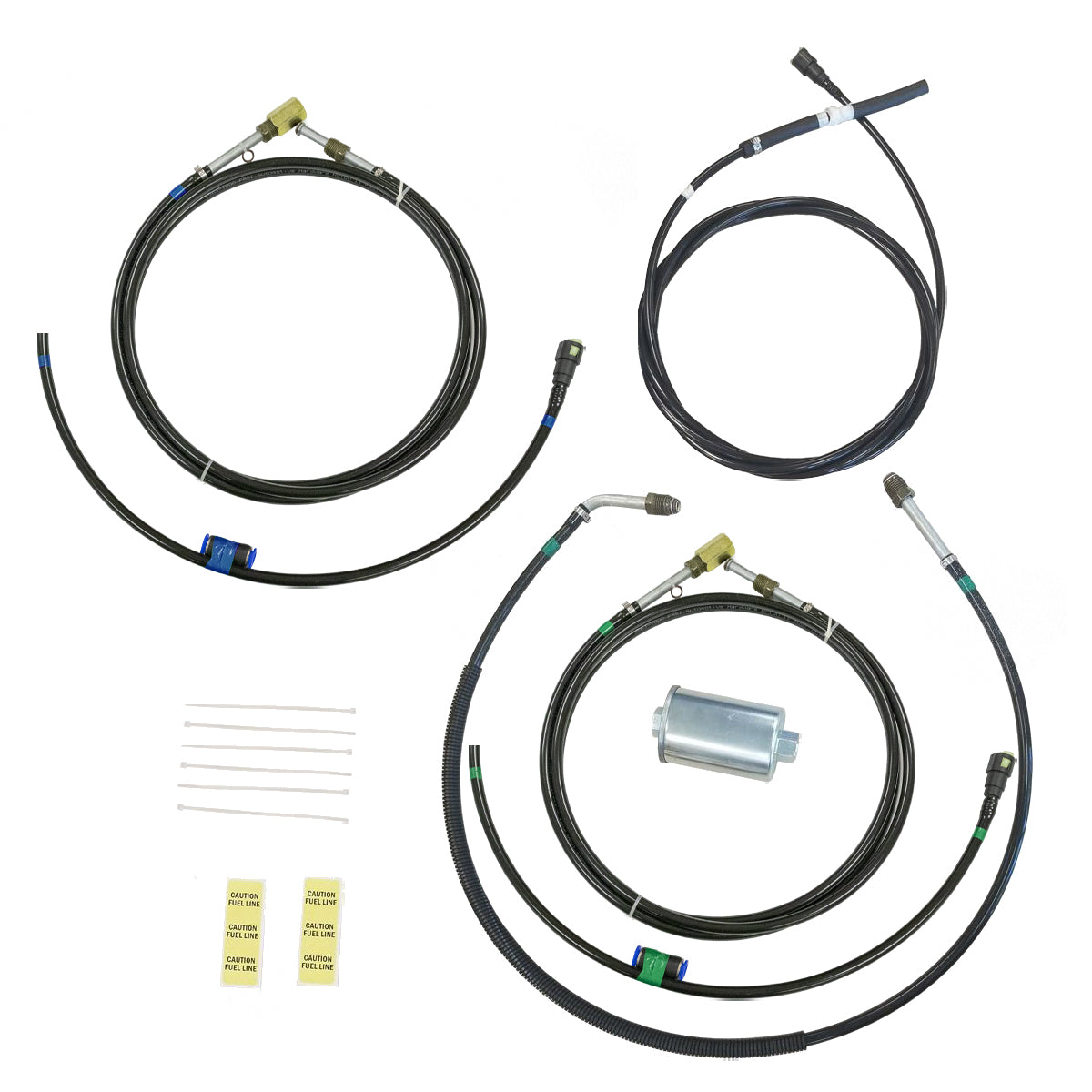 1996-00 Chevrolet GMC C K Series Vortec Engine Supply Return & Vapor Nylon Fuel Line Kit Tank to Engine