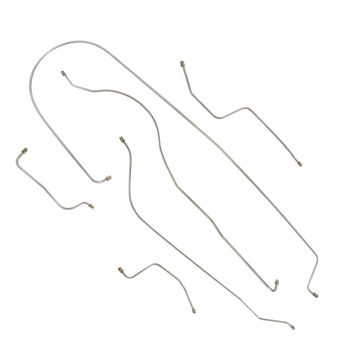 1952-53 Nash Healy Roadster Drum Brake Line Kit 6pc, OE Steel (A-7)