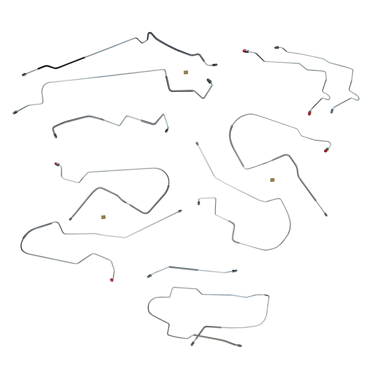 1992-95 Oldsmobile 88 Front Disc/Rear Drum w/Four-Wheel ABS Complete Brake Line Kit 11pc, OE Steel