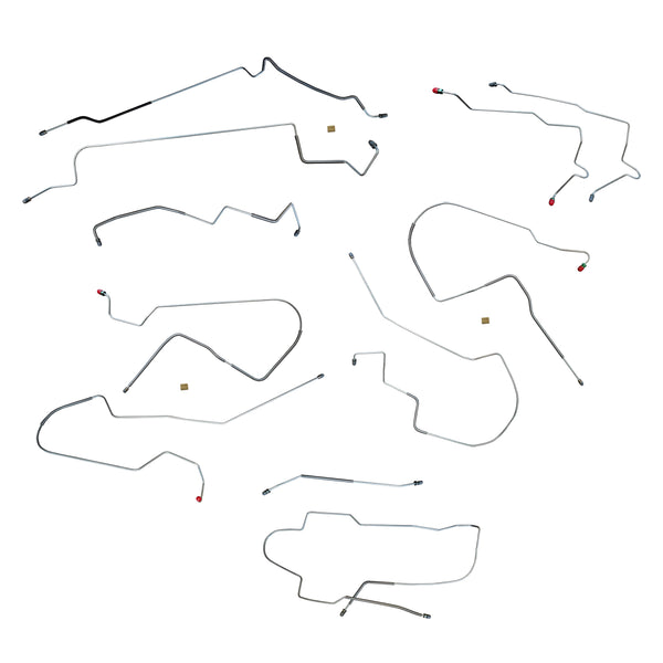 1992-95 Oldsmobile 88 Front Disc/Rear Drum w/Four-Wheel ABS Complete Brake Line Kit 11pc, OE Steel