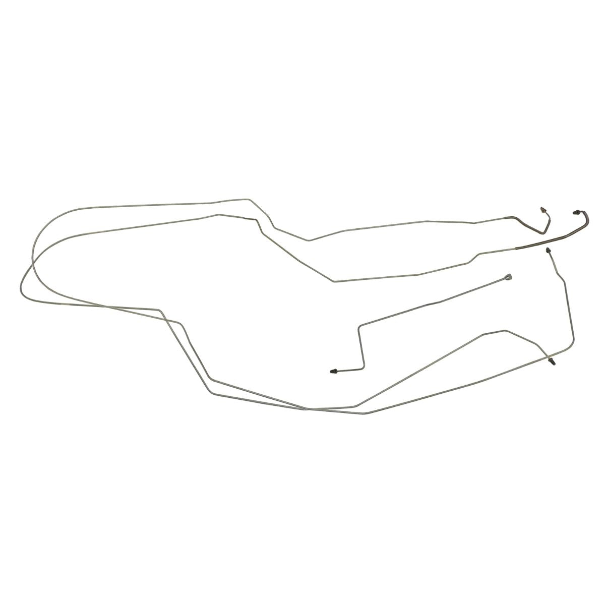 1999-00 Oldsmobile Alero Front Disc/Rear Drum w/ABS (Side of ABS) 3/16" F to R Brake Lines 3pc, OE Steel