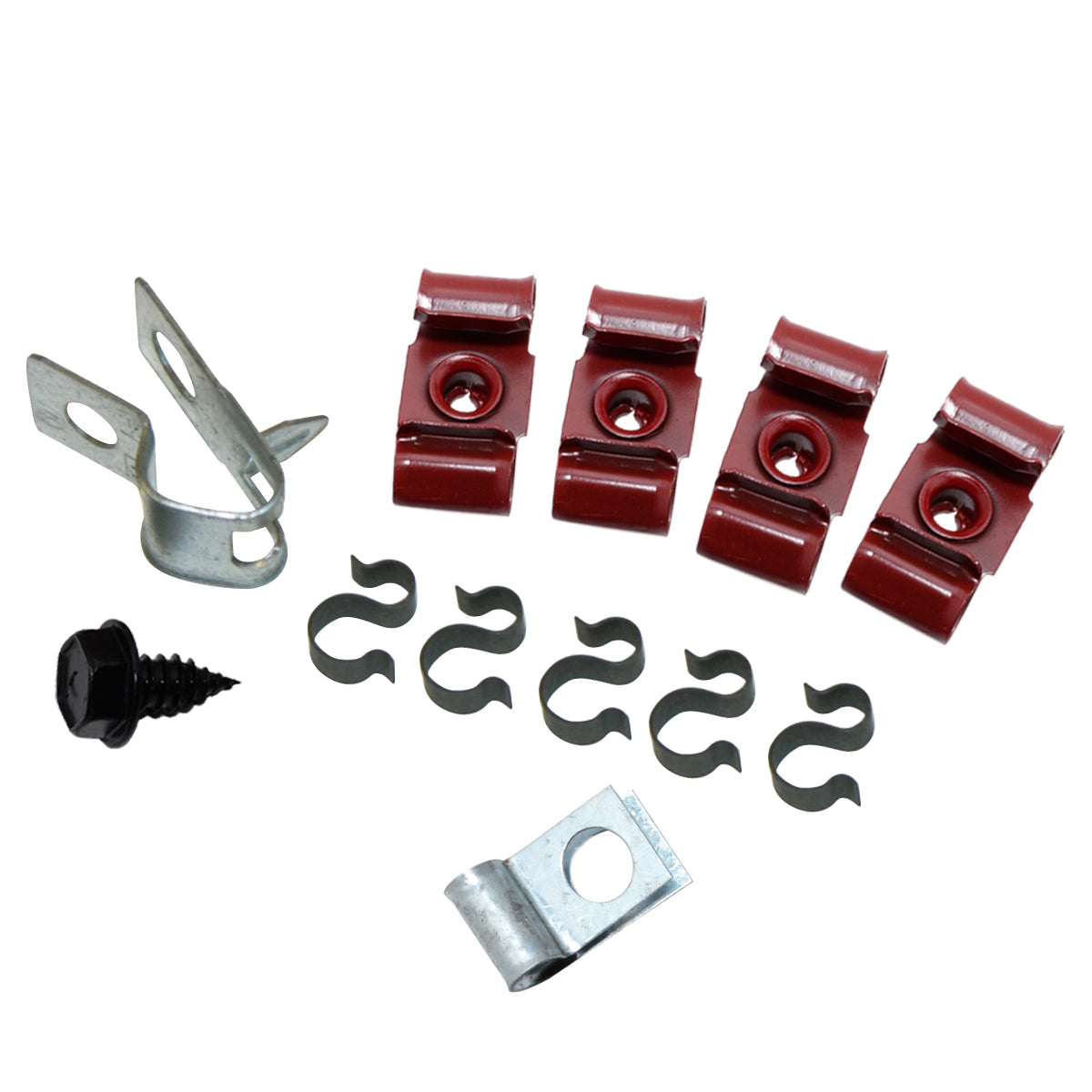 1964-67 GM Olds Cutlass 442 A-Body Fuel Line Clip Kit 3/8" - With Fuel Return Line 11pc