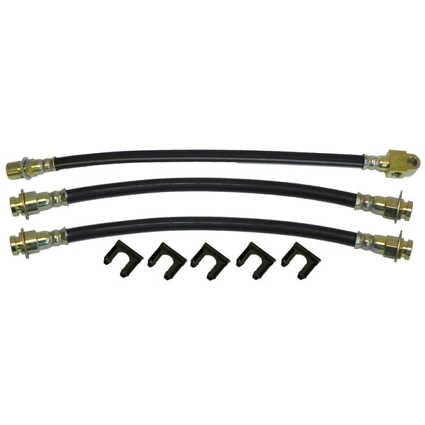 1969-70 Buick Riviera Front Drum / Rear Drum 3 hose Kit. This is for cars with factory drum brakes. 8pc