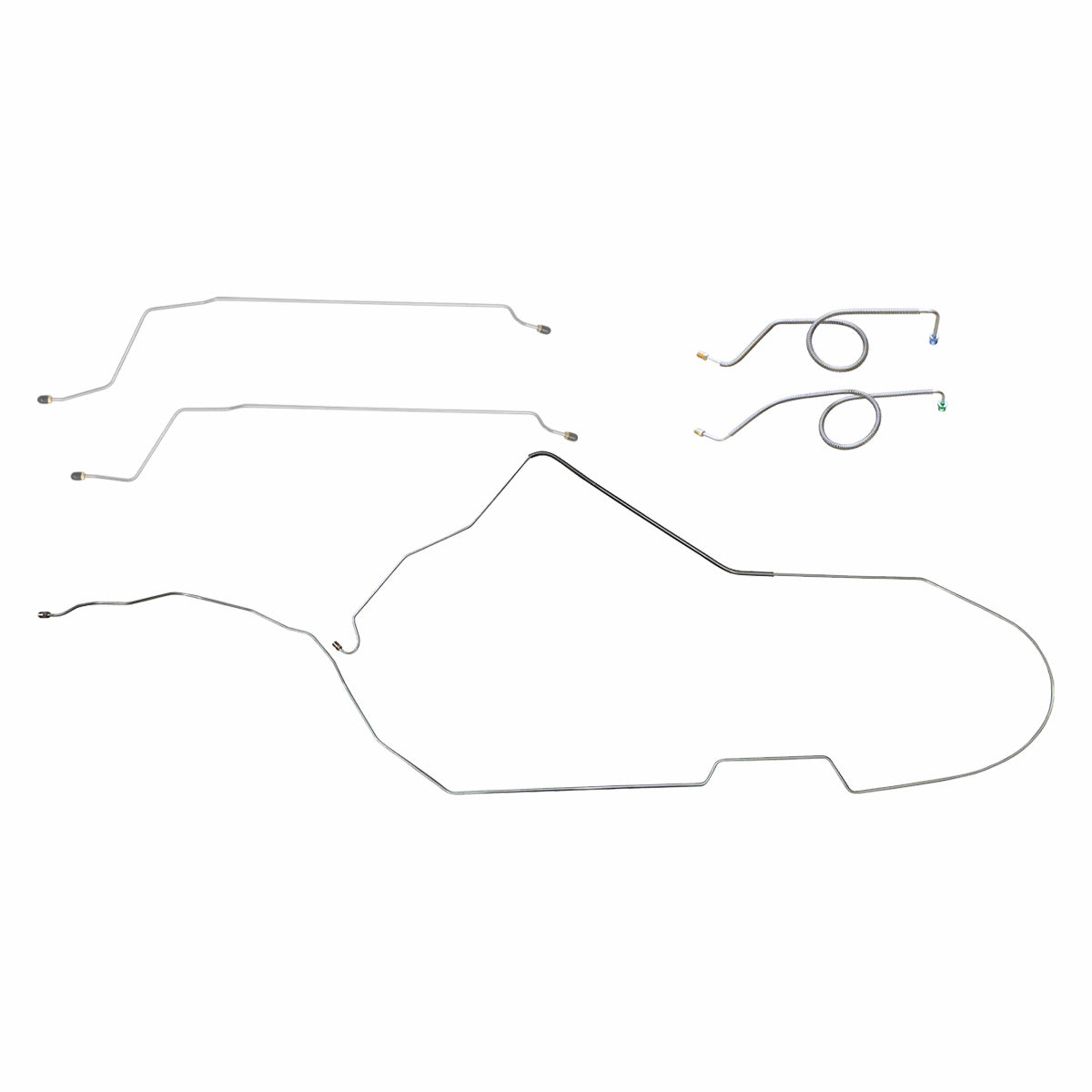 1965 Oldsmobile Cutlass 442 F85 Complete Power Disc Conversion Brake Line Kit 7pc, HDT (Block in Stock Location), OE Steel