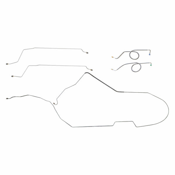 1965 Oldsmobile Cutlass 442 F85 Complete Power Disc Conversion Brake Line Kit 7pc, HDT (Block in Stock Location), OE Steel