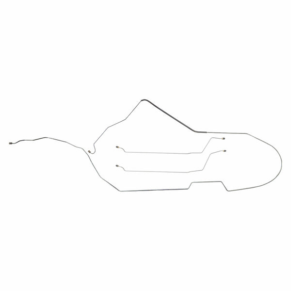 1965 Oldsmobile Cutlass 442 F85 Manual Disc Conversion Brake Line Kit 3pc, HDT (Block in Stock Location), OE Steel