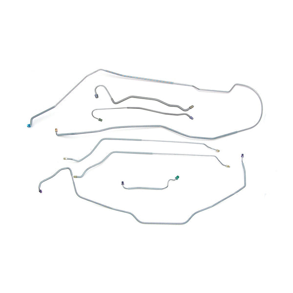 1967 Oldsmobile 442 Hardtop Manual Drum Brake Line Kit 7pc, OE Steel