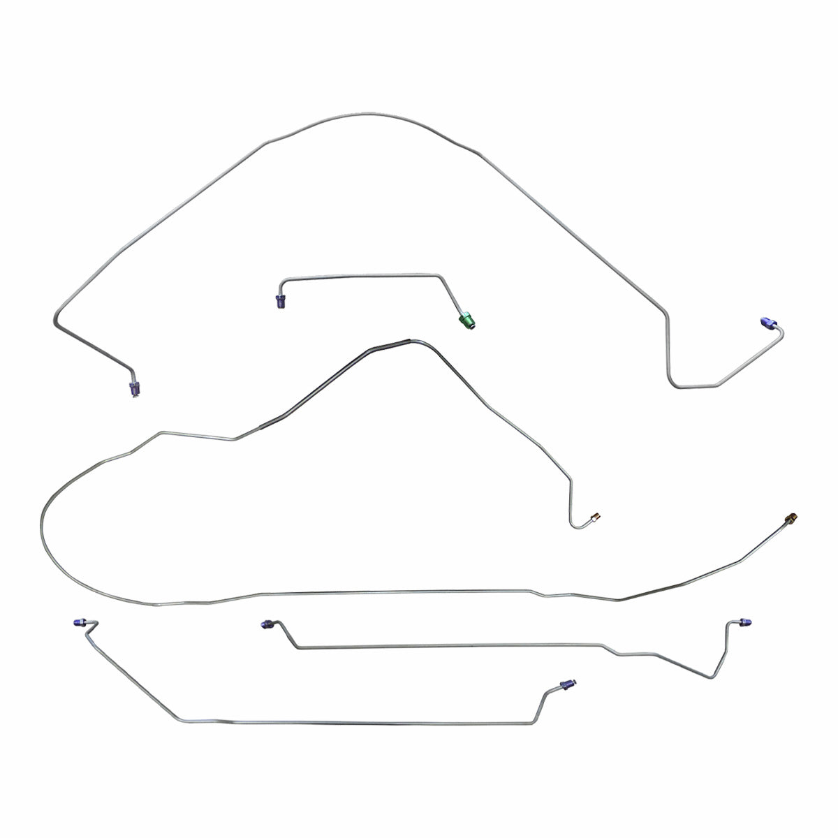 1967 Oldsmobile Cutlass F85 Convertible Power Disc Brake Line Kit 8pc, OE Steel