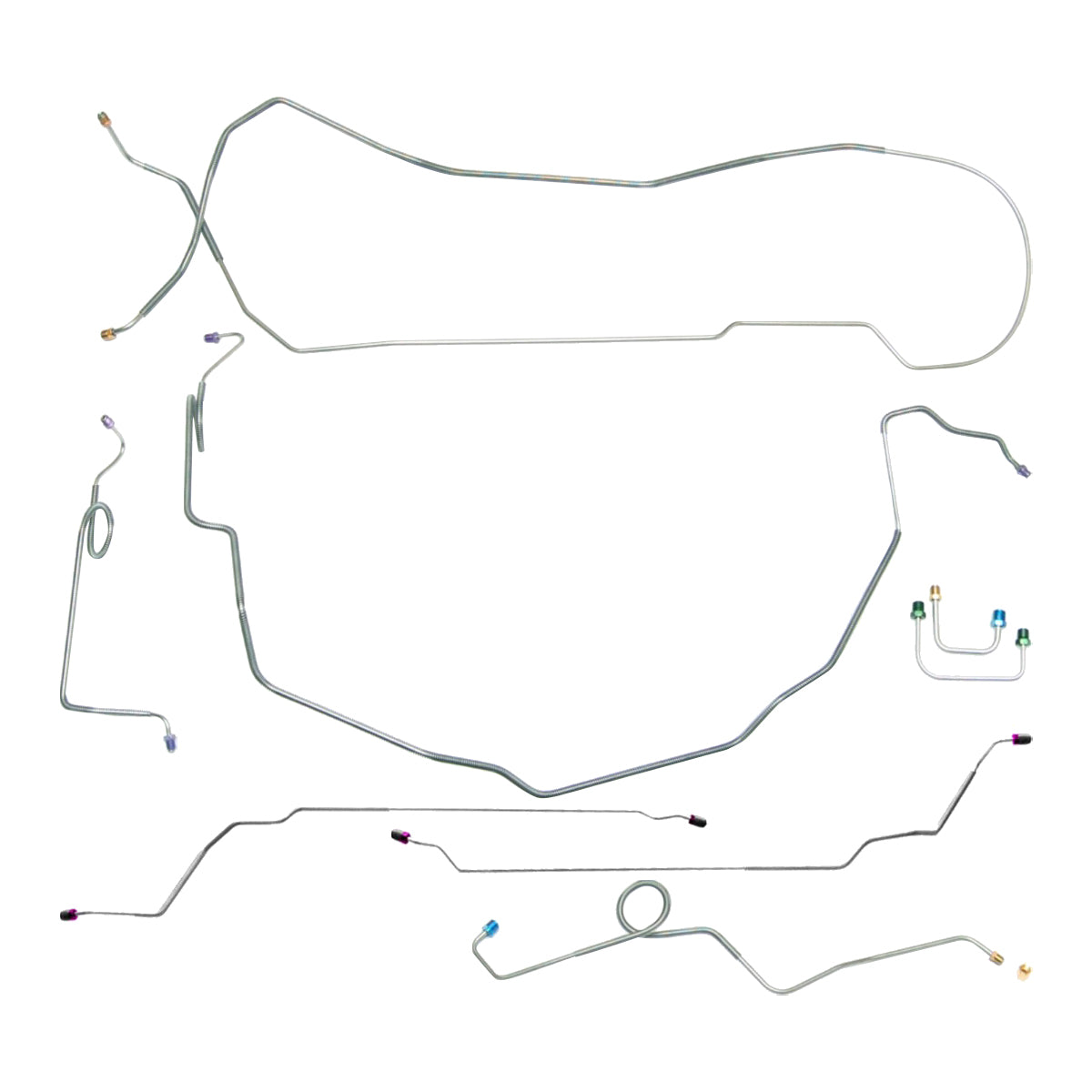1968 Oldsmobile Cutlass 442 F85 Hardtop Valve at Master Power Disc Conversion Complete Brake Line Kit 8pc, OE Steel